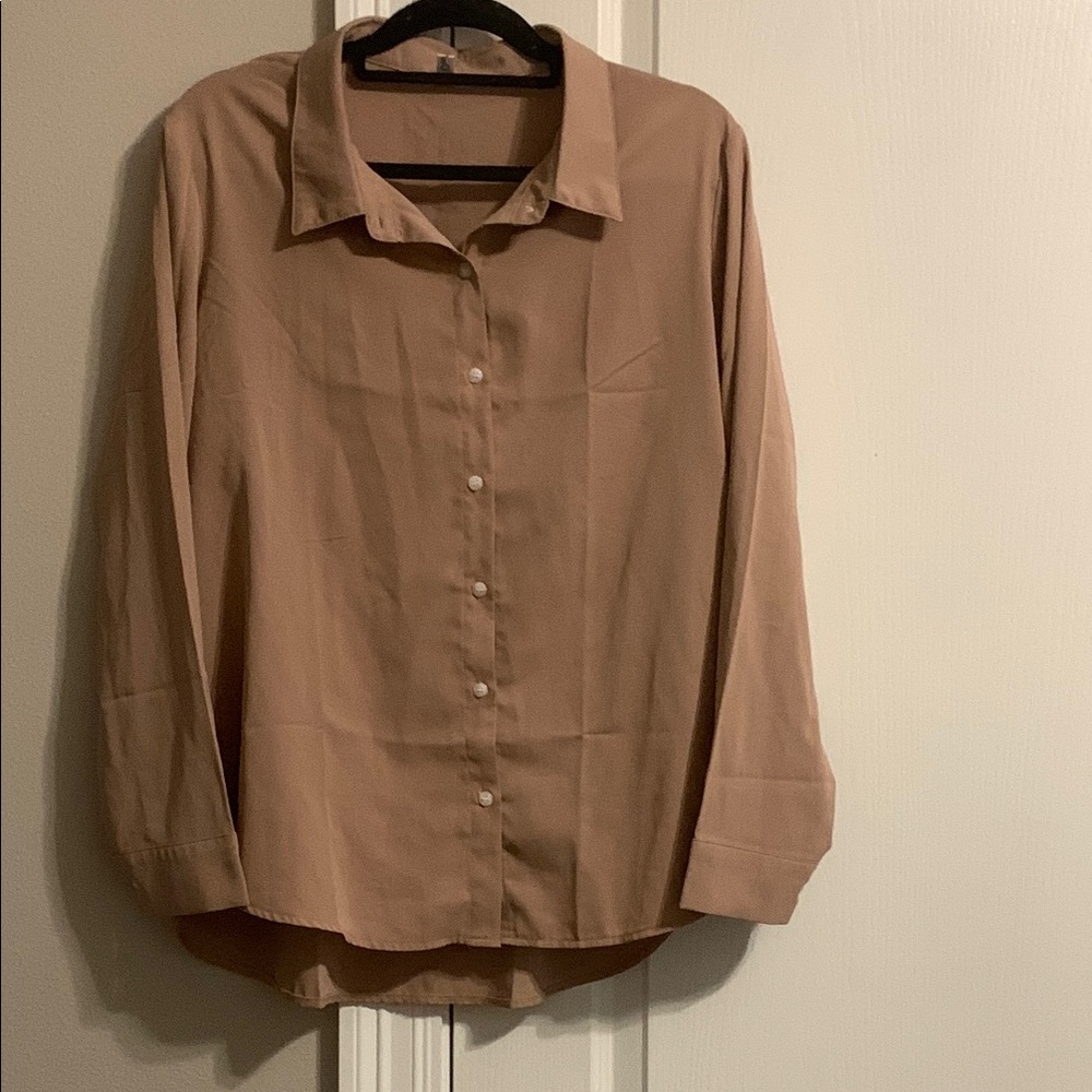 Classic Tan Button-Up Shirt
